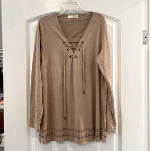 Suede shirt size medium camel color